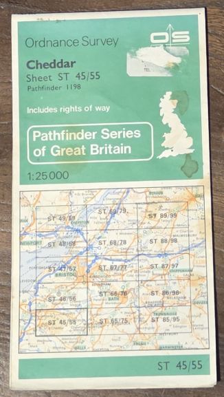 Cheddar. 1:25000 Map Sheet ST 45/55 (Pathfinder 1198)