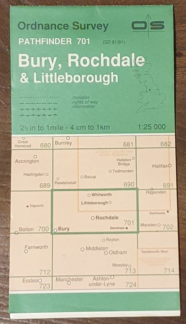 Bury, Rochdale & Littleborough. 1:25000 Map, Pathfinder 701 (SD 81/91)