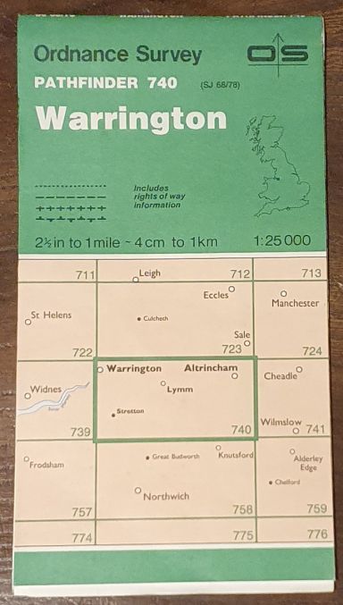 Warrington. 1:25000 Map, Pathfinder 740 (SJ 68/78)