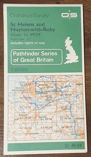 St Helens and Huyton-with-Roby. 1:25000 Map, Sheet SJ 49/59 (Pathfinder 722)