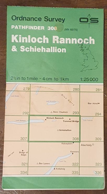 Kinloch Rannoch & Schiehallion. 1:25000 Map, Pathfinder 308 (NN 65/75)
