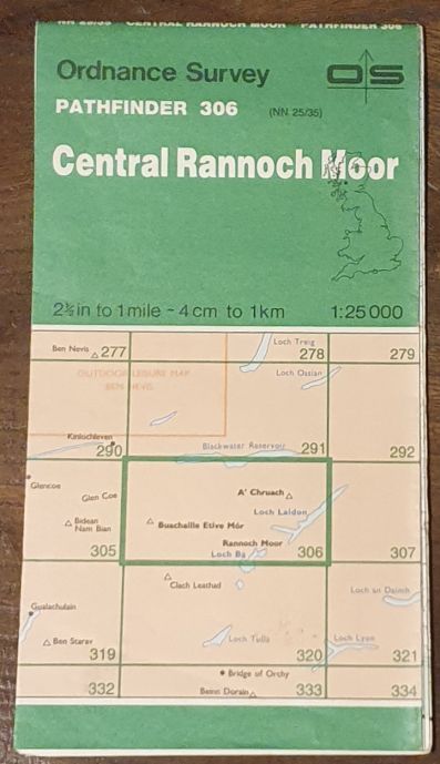 Central Rannoch Moor. 1:25000 Map, Pathfinder 306 (NN 25/35)