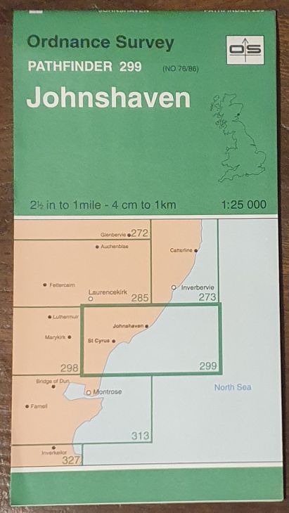 Johnshaven. 1:25000 Map, Pathfinder 299 (NO 76/86)