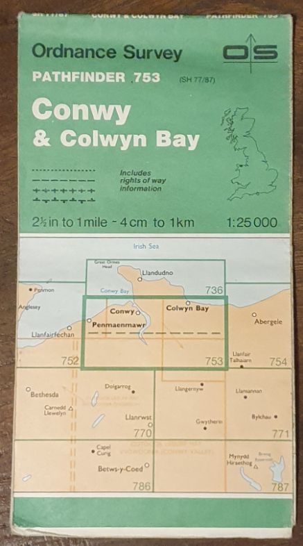 Conwy and Colwyn Bay. 1:25000 Map, Pathfinder 753 (SH 77/87)