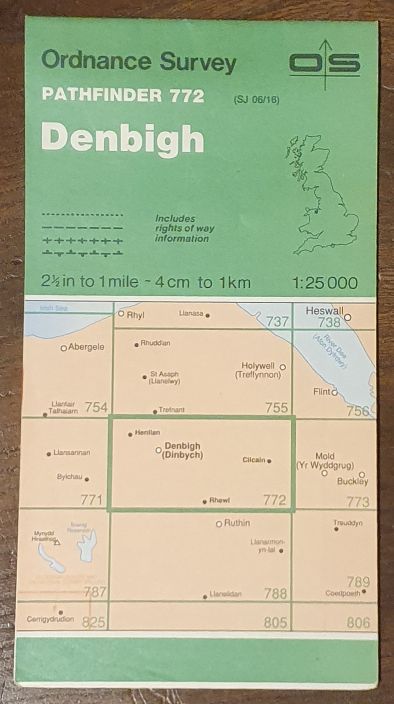 Denbigh. 1:25000 Map, Pathfinder 772 (SJ 06/16)