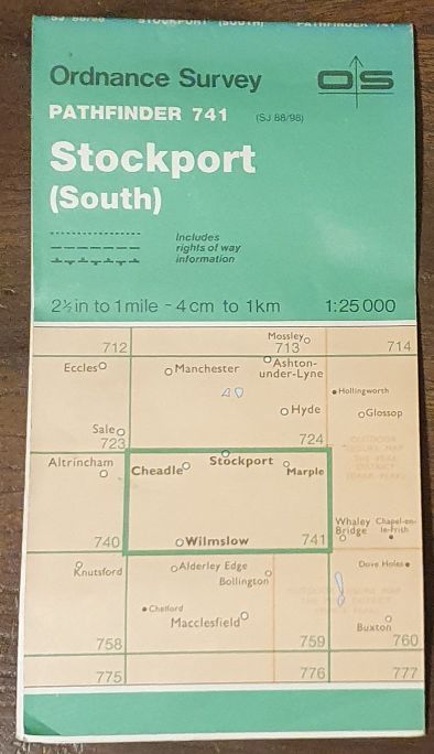 Stockport (South). 1:25000 Map, Pathfinder 741 (SJ 88/98)