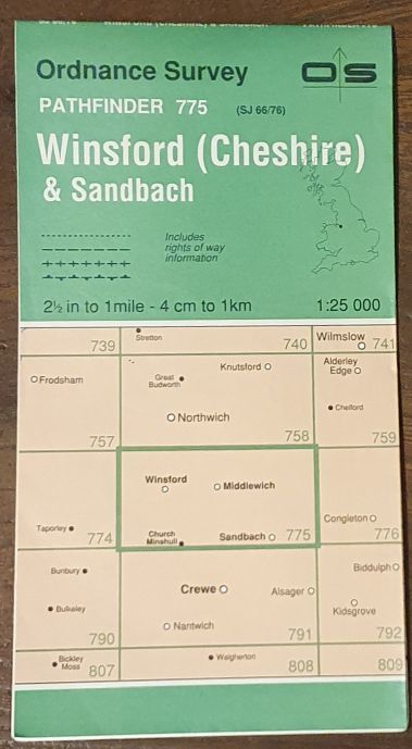 Winsford (Cheshire) & Sandbach. 1:25000 Map, Pathfinder 775 (SJ 66/76)