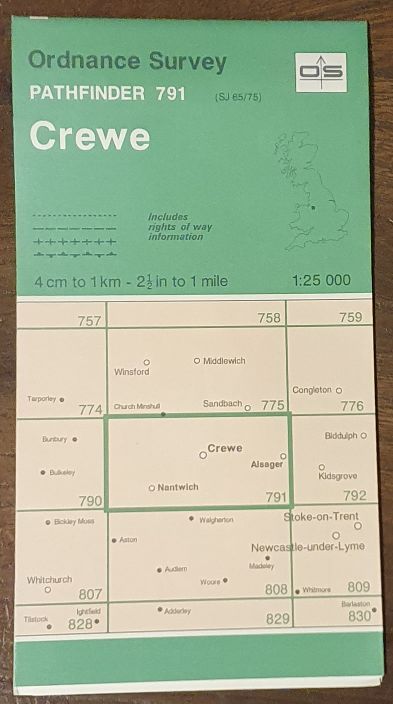 Crewe. 1:25000 Map, Pathfinder 791 (SJ 65/75)