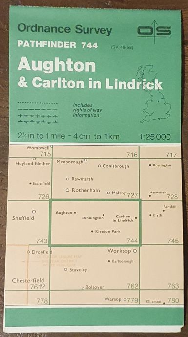 Aughton & Carlton in Lindrick. 1:25000 Map, Pathfinder 744 (SK 48/58)