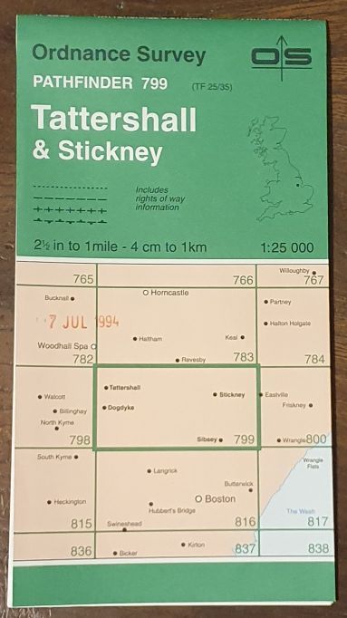 Tattershall & Stickney. 1:25000 Map, Pathfinder 799 (TF 25/35)