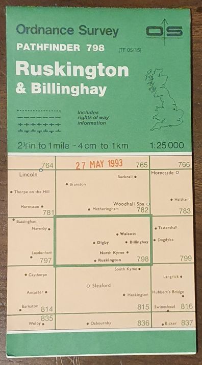 Ruskington & Billinghay. 1:25000 Map, Pathfinder 798 (TF 05/15)