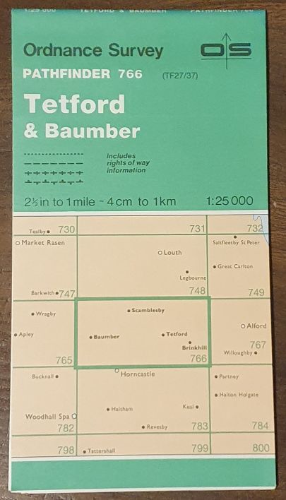 Tetford & Baumber. 1:25000 Map, Pathfinder 766 (TF 27/37)