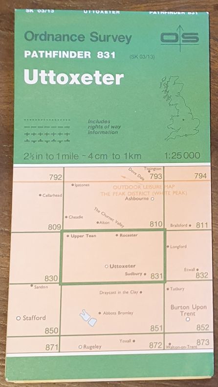 Uttoxeter. 1:25000 Map Pathfinder 831 (SK 03/13)
