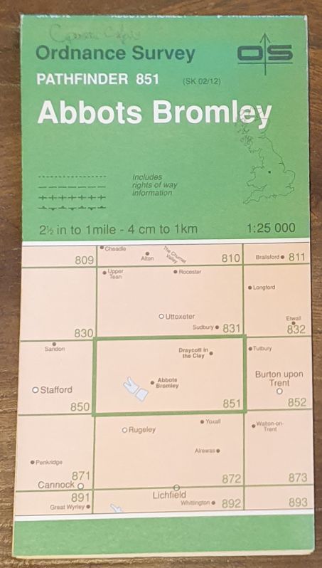 Abbots Bromley. 1:25000 Map Pathfinder 851 (SK 02/12)