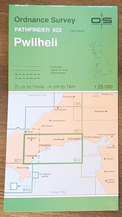Pwllheli. 1:25000 Map Pathfinder 822 (SH 33/43)