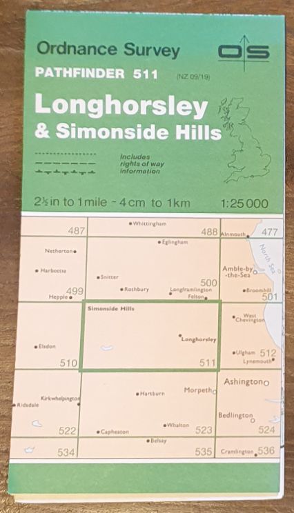 Longhorsley & Simonside Hills. 1:25000 Map Pathfinder 511 (NZ 09/19)