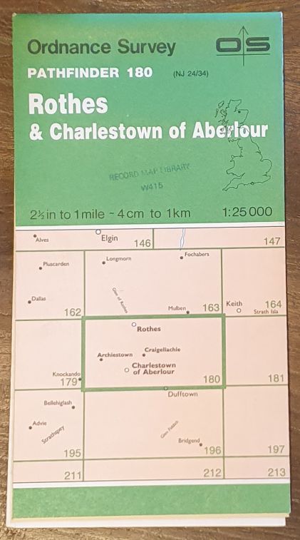 Rothes & Charlestown of Aberlour. 1:25000 Map Pathfinder 180 (NJ 24/34)