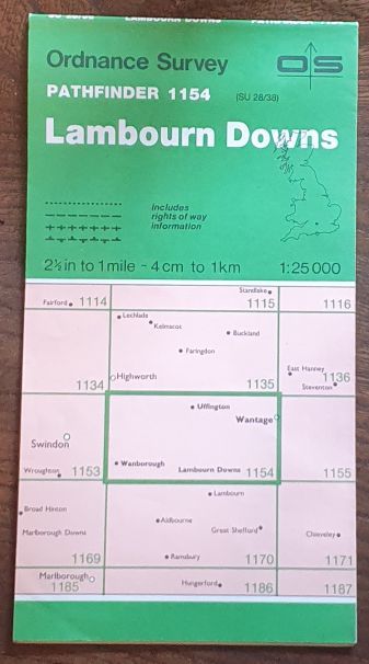 Lambourn Downs. 1:25000 Pathfinder Map 1154 (SU 28/38)