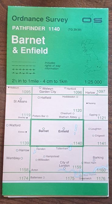 Barnet & Enfield. 1:25000 Map Pathfinder 1140 (TQ 29/39)