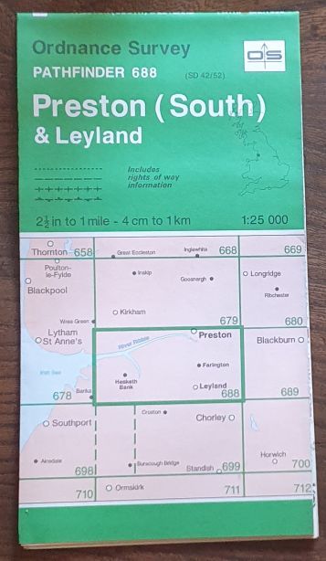 Preston (South) & Leyland. 1:25000 Pathfinder Map 688 (SD 42/52)