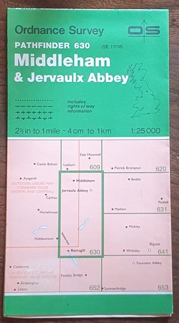 Middleham & Jervaulx Abbey. 1:25000 Pathfinder Map 630 (SE 17/18)
