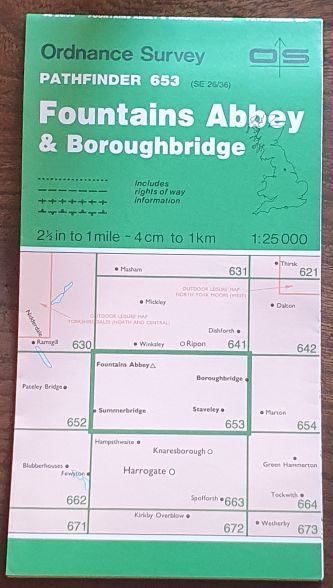 Fountains Abbey & Boroughbridge. 1:25000 Pathfinder Map 653 (SE26/36)