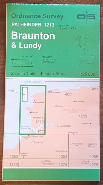 Braunton & Lundy. 1:25000 Pathfinder Map 1213 (SS 43/44 & part of SS 14))