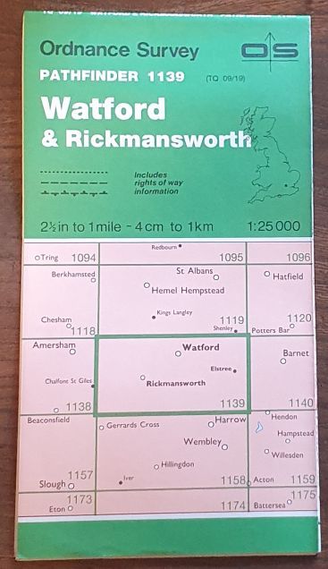 Watford & Rickmansworth. 1:25000 Pathfinder Map 1139 (TQ 09/19)