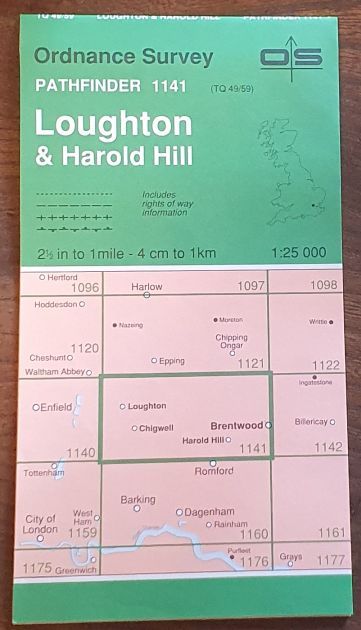 Loughton & Harold Hill. 1:25000 Pathfinder Map 1141 (TQ 49/59)