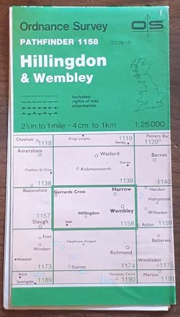 Hillingdon & Wembley. 1:25000 Pathfinder Map 1158 (TW 08/18)