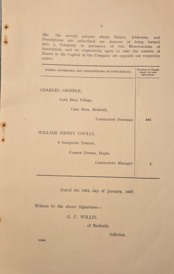 Image for Memorandum and Articles of Association of Coulls & Gribble, Limited, Incorporated the 21st Day of January, 1937 Memorandum and Articles of Association of Coulls & Gribble, Limited, Incorporated the 21st Day of January, 1937