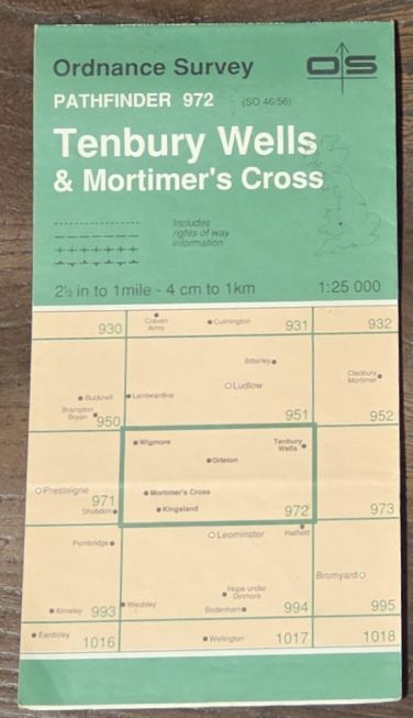 Tenbury Wells & Mortimer's Cross. 1:25000 Pathfinder Map 972 (SO 46/56)