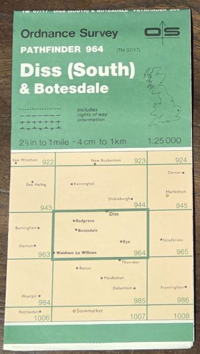 Diss (South) & Botesdale. 1:25000 Pathfinder Map 964 (TM 07/17)