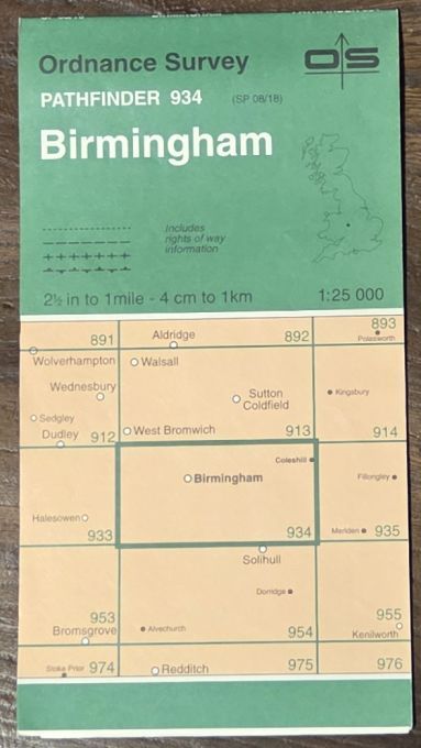 Birmingham. 1:25000 Pathfinder Map 934 (SP 08/18)