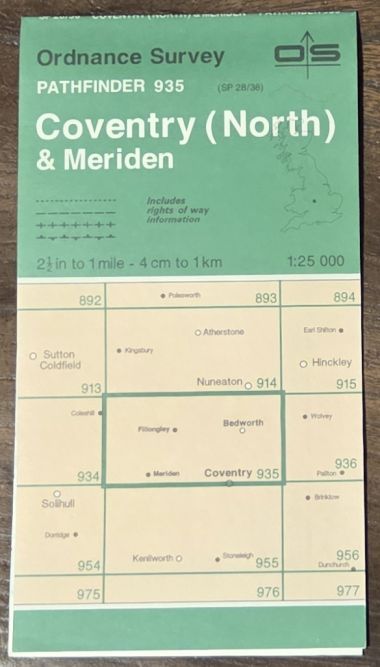 Coventry (North) & Meriden. 1:25000 Pathfinder Map 935 (SP 08/18)
