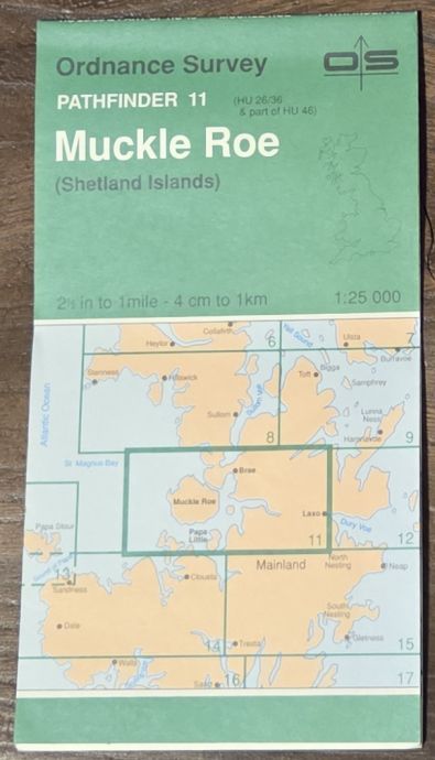 Muckle Roe (Shetland Islands). 1:25000 Pathfinder Map 11 (HU 26/36 & part of HU 46)