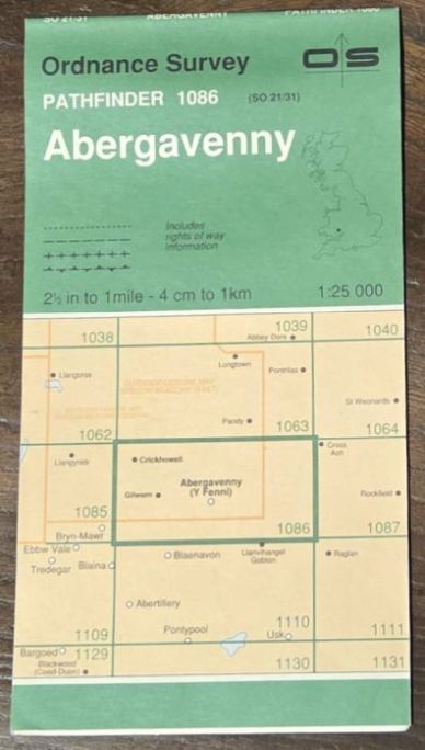 Abergavenny. 1:25000 Pathfinder Map 1086 (SO 21/31)