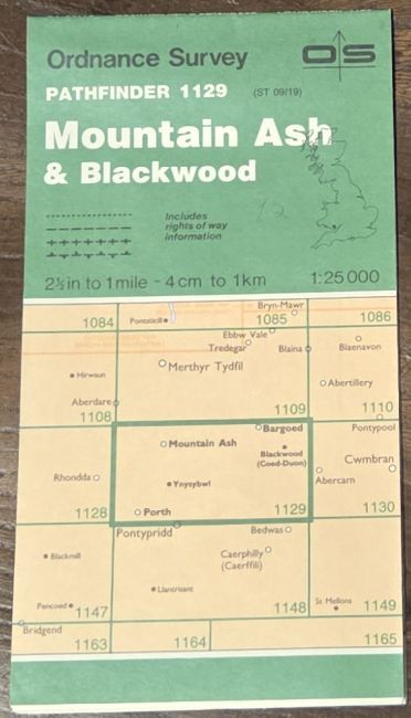 Mountain Ash & Blackwood. 1:25000 Pathfinder Map 1129 (ST 09/19)
