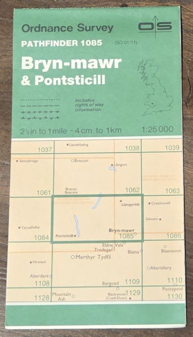 Bryn-mawr & Pontsticill. 1:25000 Pathfinder Map 1085 (SO 01/11)