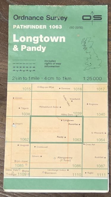 Longtown & Pandy. 1:25000 Pathfinder Map 1063 (SO 22/32)