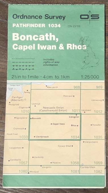 Boncath, Capel Iwan & Rhos. 1:25000 Pathfinder Map 1034 (SN 23/33)