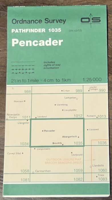 Pencader. 1:25000 Pathfinder Map 1035 (SN 43/53)