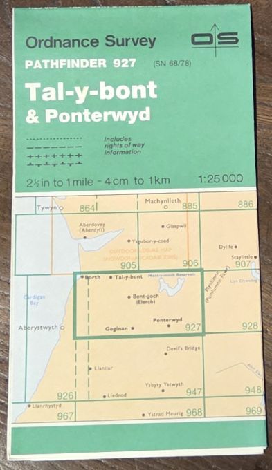 Tal-y-bont & Ponterwyd. 1:25000 Pathfinder Map 927 (SN 68/78)
