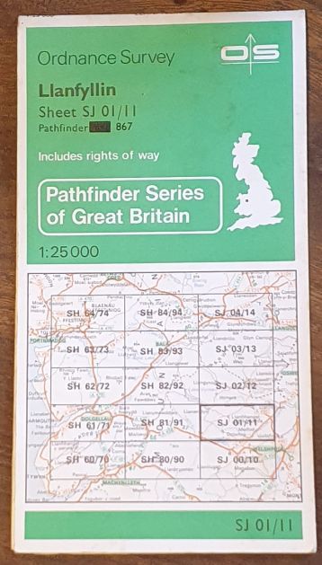 Llanfyllin. 1:25000 Map, SJ 01/11 (Pathfinder 867)