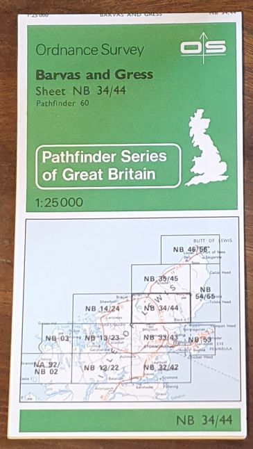 Barvas and Gress. 1:25000 Map, NB 34/44 (Pathfinder 60)