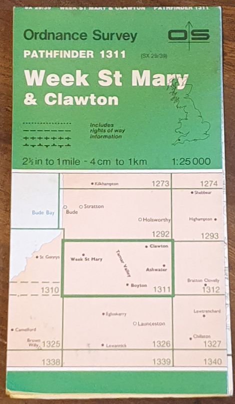 Week St Mary & Clawton. 1:25000 Pathfinder Map 1311 (SX 29/39)