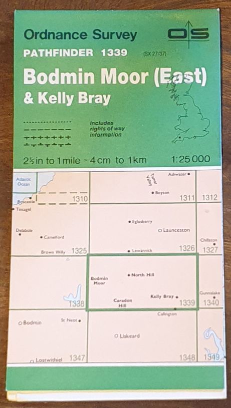 Bodmin Moor (East) & Kelly Bray. 1:25000 Pathfinder Map 1339 (SX 27/37)