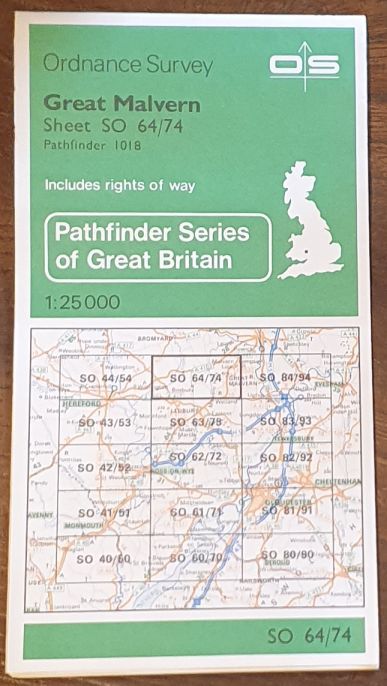 Great Malvern. 1:25000 Map, SO 64/74 (Pathfinder 1018)