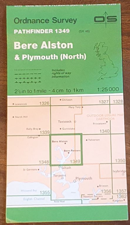 Bere Alston. 1:25000 Pathfinder Map 1349 (SX 46)