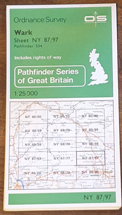 Wark. 1:25000 Map, NY 87/97 (Pathfinder 534)